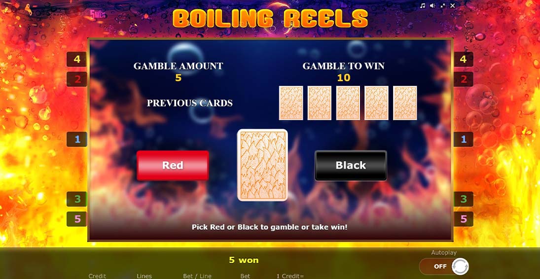 Boiling Reels play table